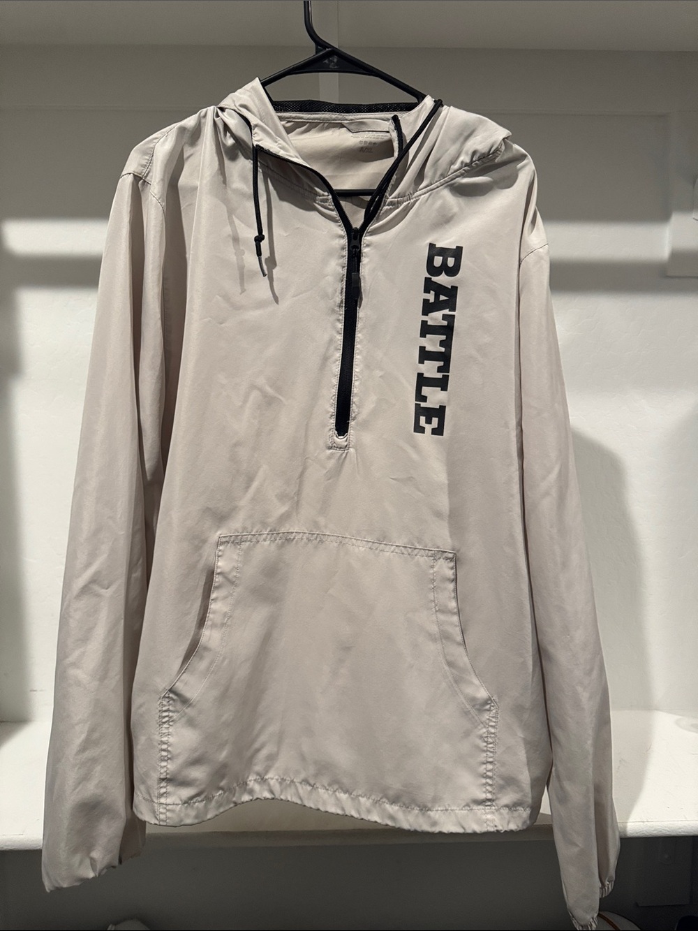 Battle Hooded Windbreaker Jacket - Light Beige